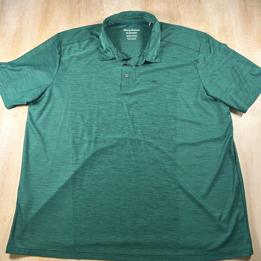 Tommy Bahama IslandZone Mens XXXL Green Space Dye Performance Polo Shirt